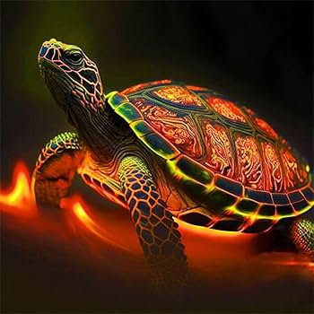 Amazon.co.jp: DIY 5D ダイヤモンド塗装キット虹色ウミガメ従順
