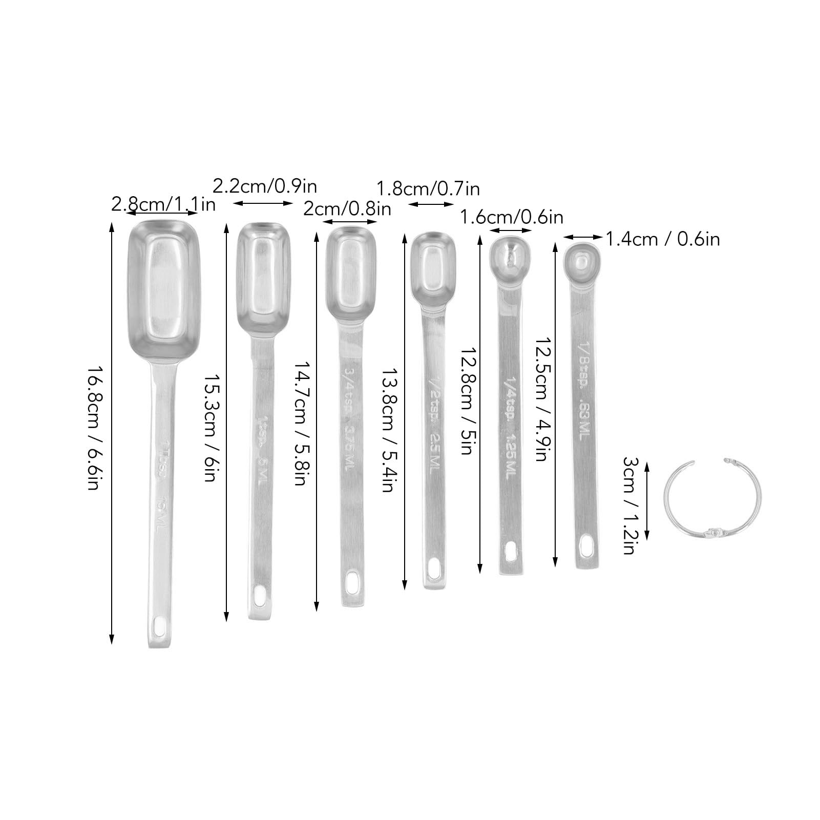 Doseerlepel, milligram-maatlepels, set van 4, nauwkeurige dosering, mg-maatlepel voor poeder