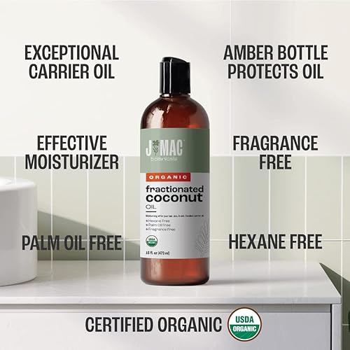 Miniatura 3 de J MAC BOTANICALS, Aceite de coco fraccionado orgánico (32 onzas, paquete de 2 botellas de 16 onzas), aceite de coco fraccionado para aceites