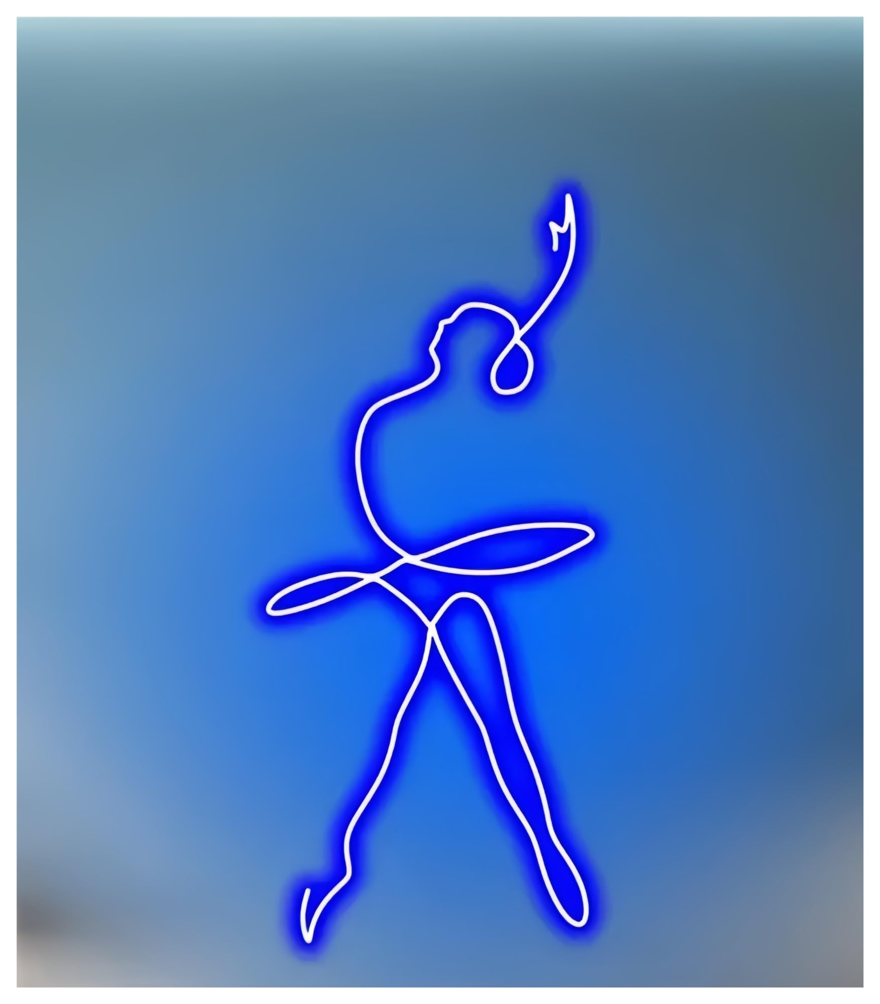 SHOUXI Sign Lamp Ballerina Dance Neon Sign, Club Wall Decor, Sport Home for Dance Lover(Blue,50cm)