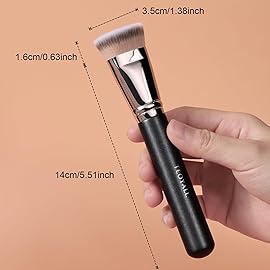 TEOYALL Oval Blush Brush, Ultra Plush Fluffy Synthetic Bristles Powder Brush for Contour Bronzer Cheek with Loose Powder