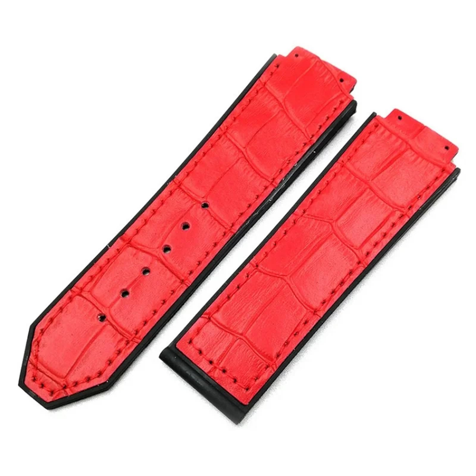 Correa de reloj de cuero, para Hublot Series, correa deportiva de 25mm, repuesto de correa de reloj negra y azul, accesorios para reloj