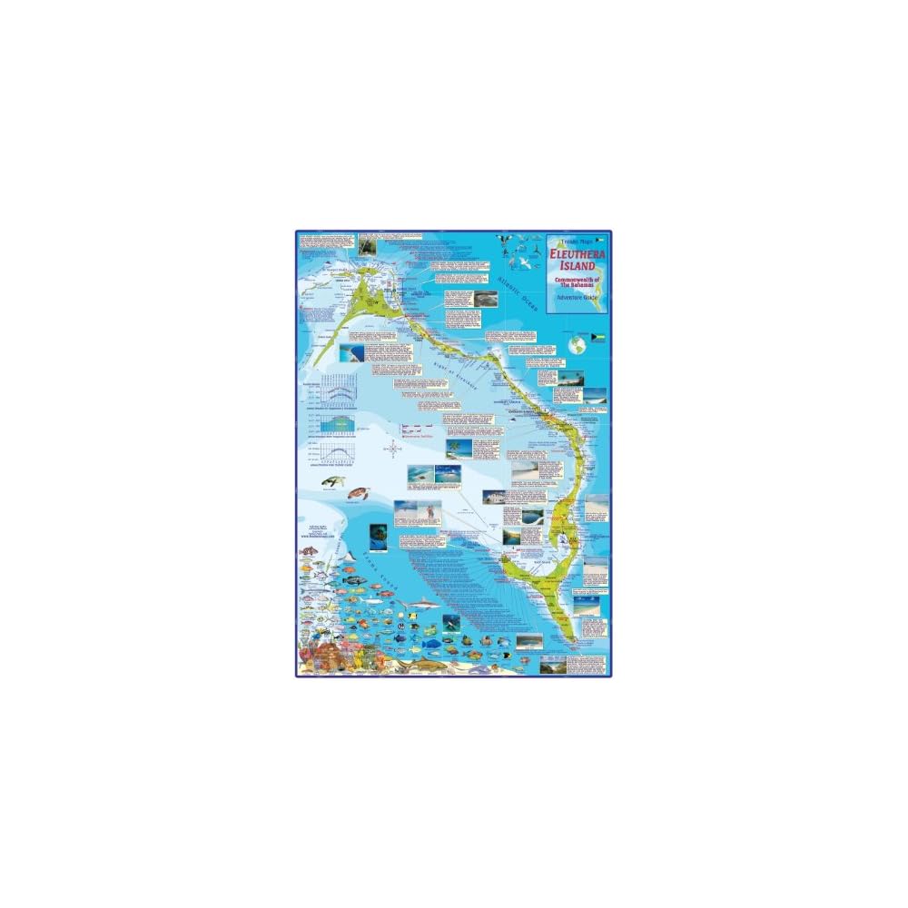 Eleuthera Island Bahamas Dive & Adventure Map Franko Ubuy Maroc
