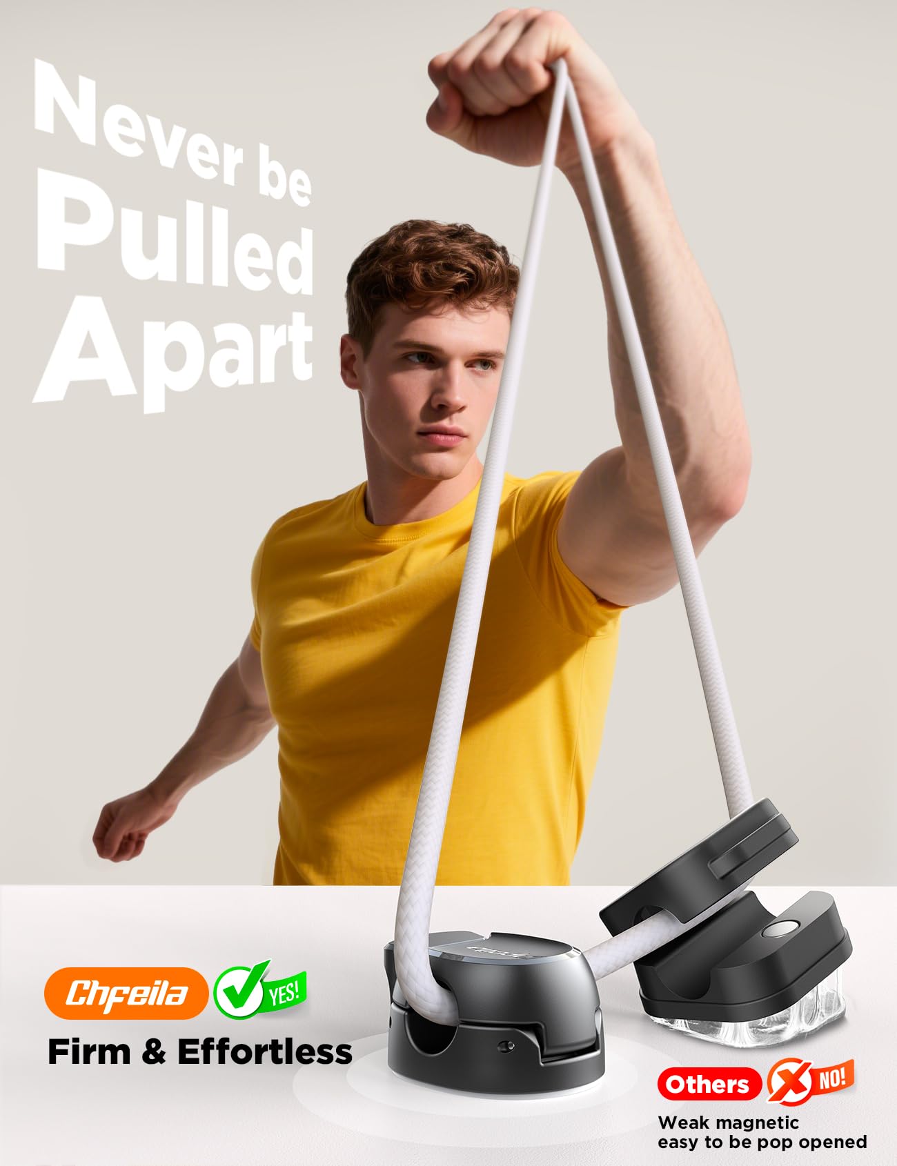 8Pack Cord Organizer Dual Spring Clasp Max Secure Cable Clips - Chfeila Cable Management Adhesive Phone Charging Wire — view 3