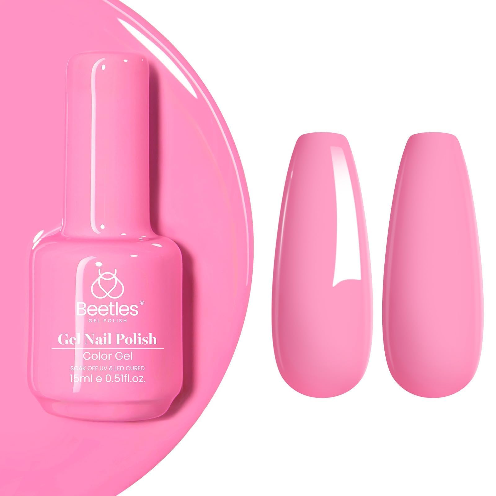 Beetles Gel Polish Flamingo Feather 15ml Nail Polish | Light Pink Cream Gel Nail Polish - main product image