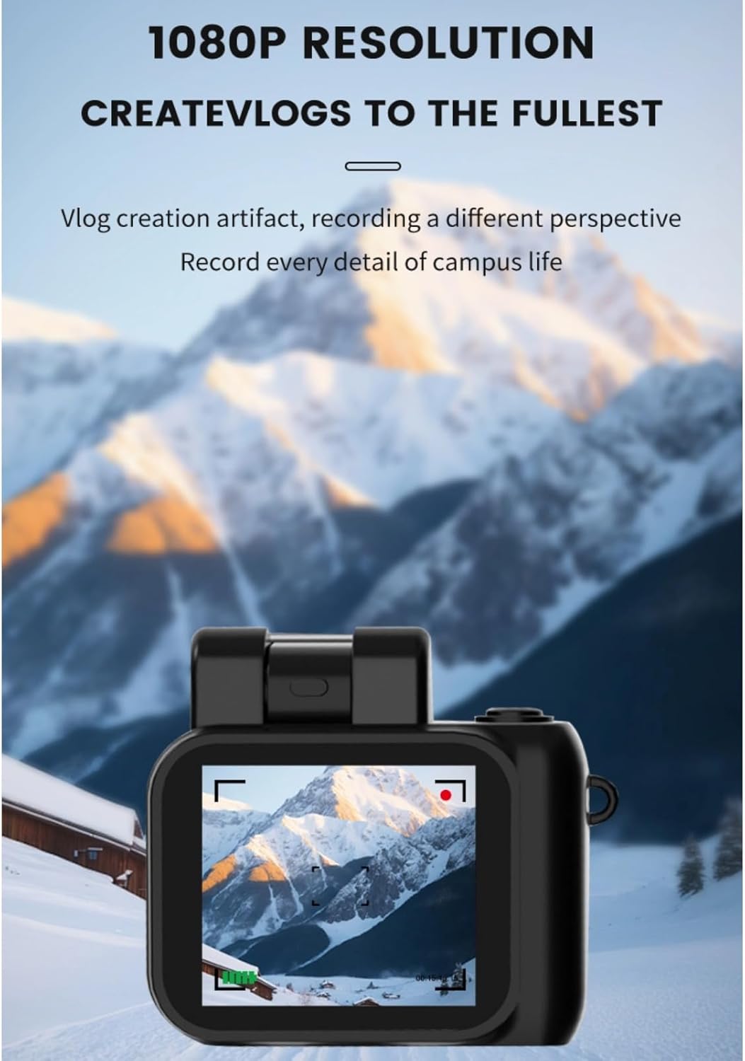 Mini Keychain Camera, 1080P HD, Worlds Smallest KeyCam with 6 Filters, 100 Mins Battery Life, 64G Memory for Students