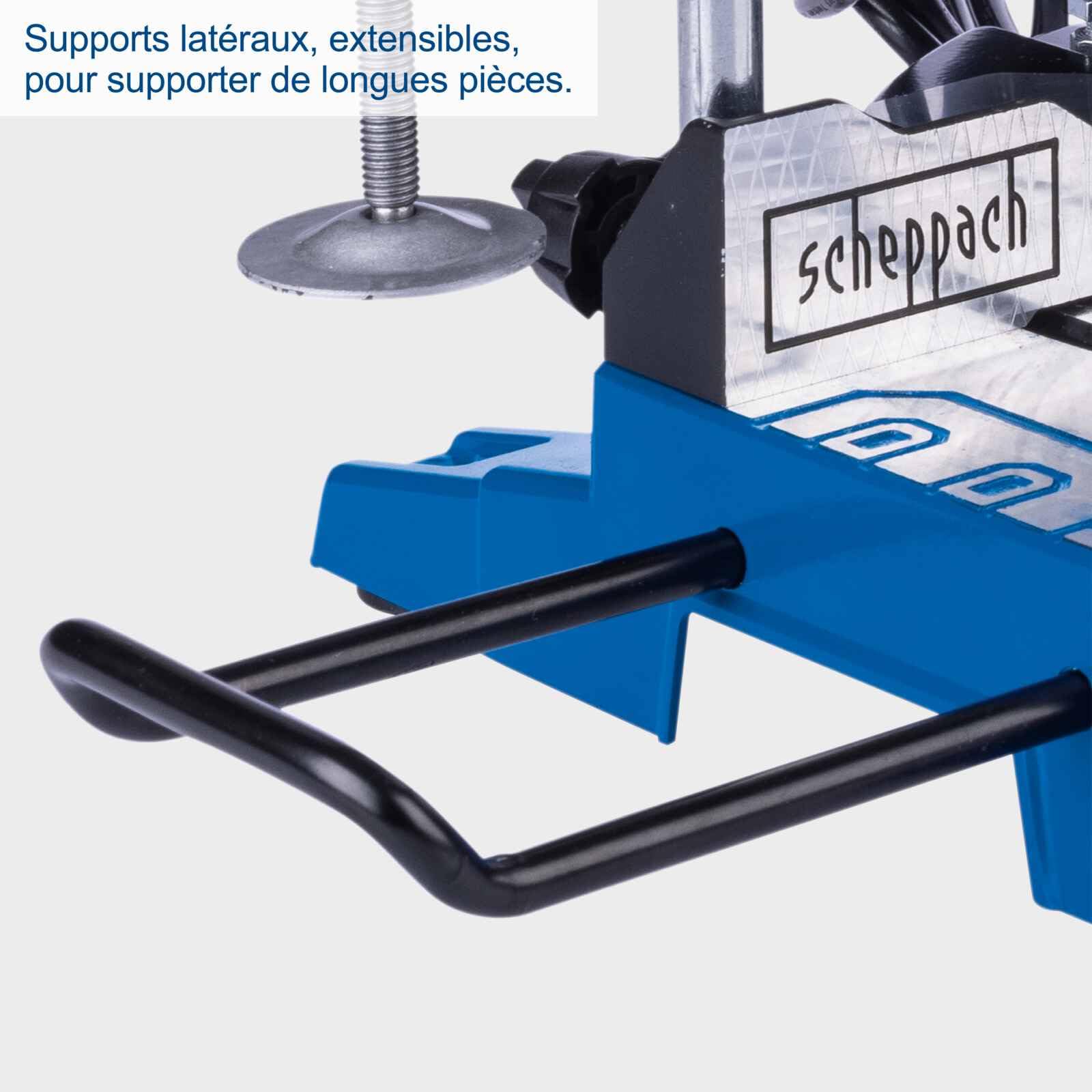 Scheppach HM210L Scie à onglet pendulaire | Puissance 1500 W | Hauteur de coupe/largeur 60 & 120 mm | Lame de scie Ø 210 mm | Tête de scie inclinable à 45° vers la gauche | Avec laser