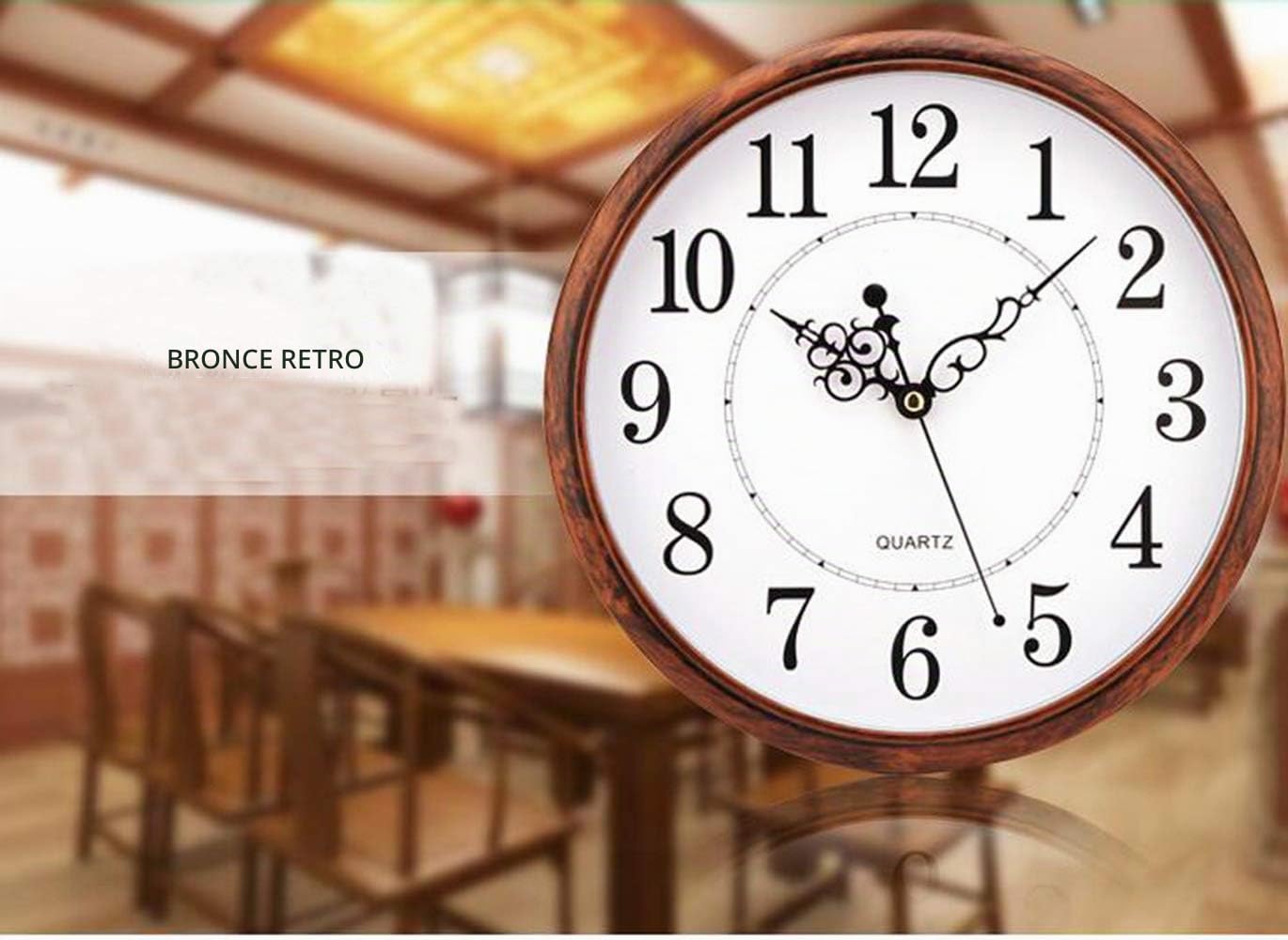 Tosnail 30cm Retro Non Ticking Silent Quartz Decorative Wall Clock