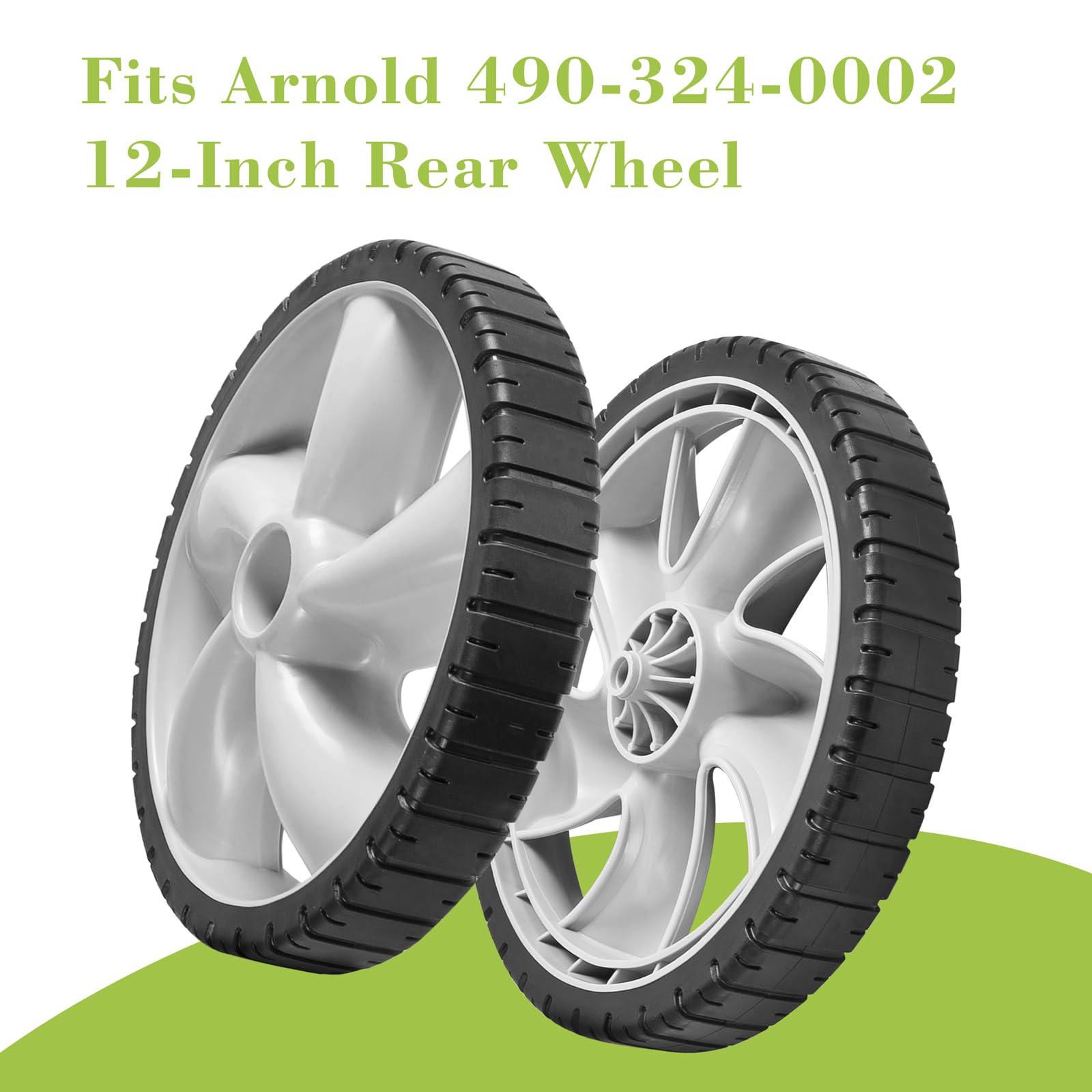 Parts Camp Cerchi per tosaerba Arnold 490-324-0002 - Ruota posteriore da 12 cm x 4,4 cm, in plastica, confezione da 2