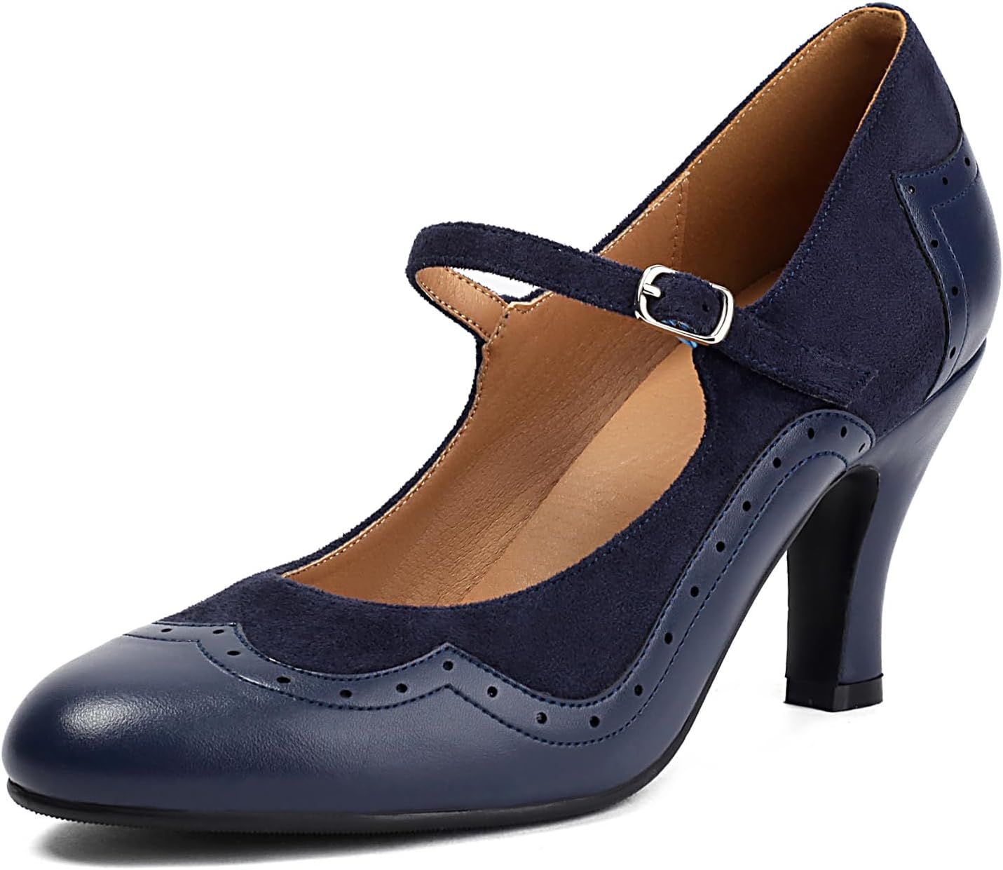 Women's Mary Jane Wingtip Rockability Close Round Toe Vintage 1950s Heels Oxford 1930s Ankle Straps Retro 1920s Victorian Pumps Shoes