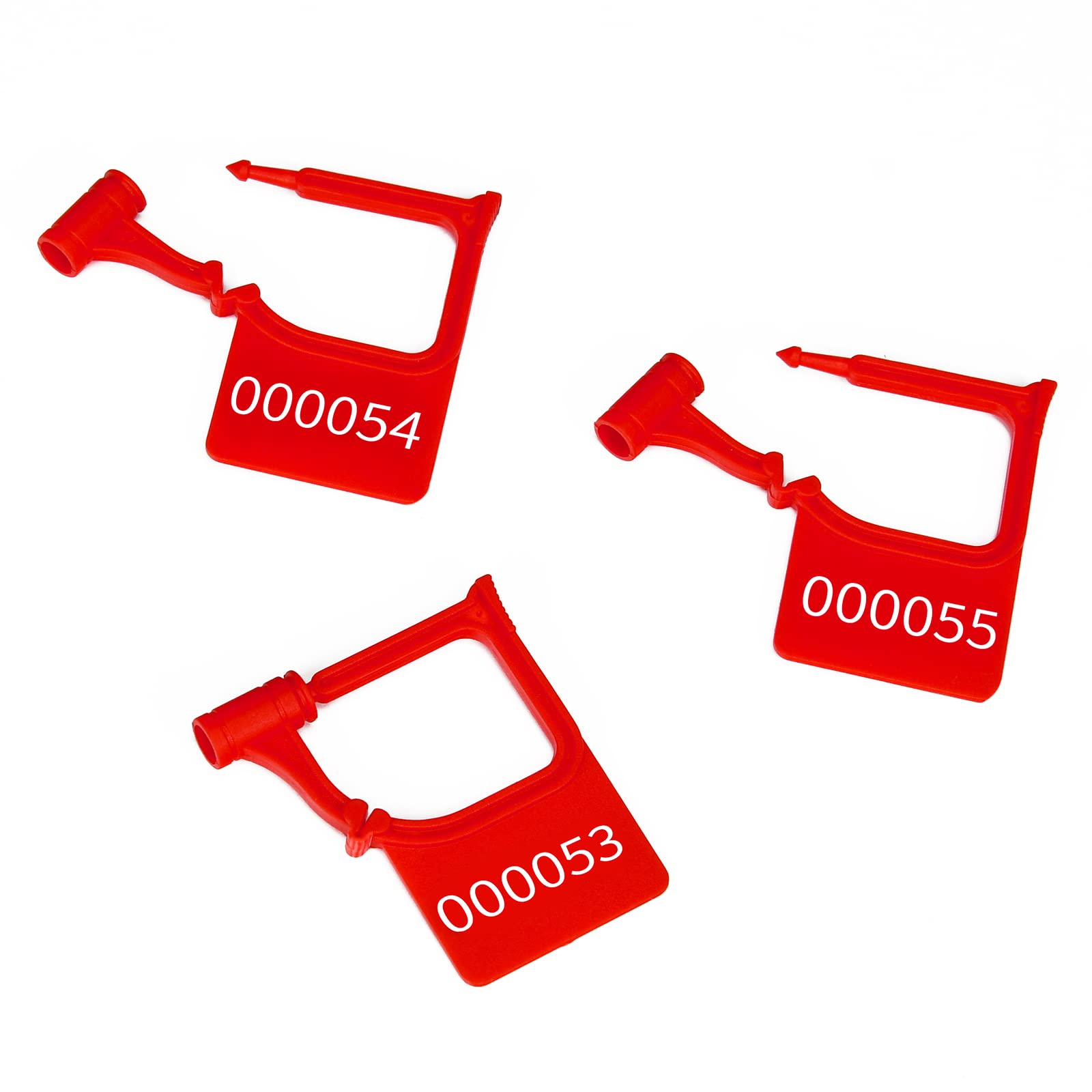 100PCS Plastic Security Seals Plastic Padlock Seal Numbered Lable Anti-Tamper Seals Evident Disposable Lock for Shop, Handbag, Shose (Red)