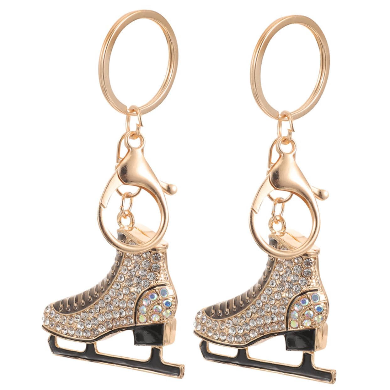 Yardwe 2pcs Skating Keychain Car Decor Keychains Skates Key Fob Key Ring Backpack Decors Figures Skating Backpack Pendant Bag Hanging Decors Model Rhinestones Metal
