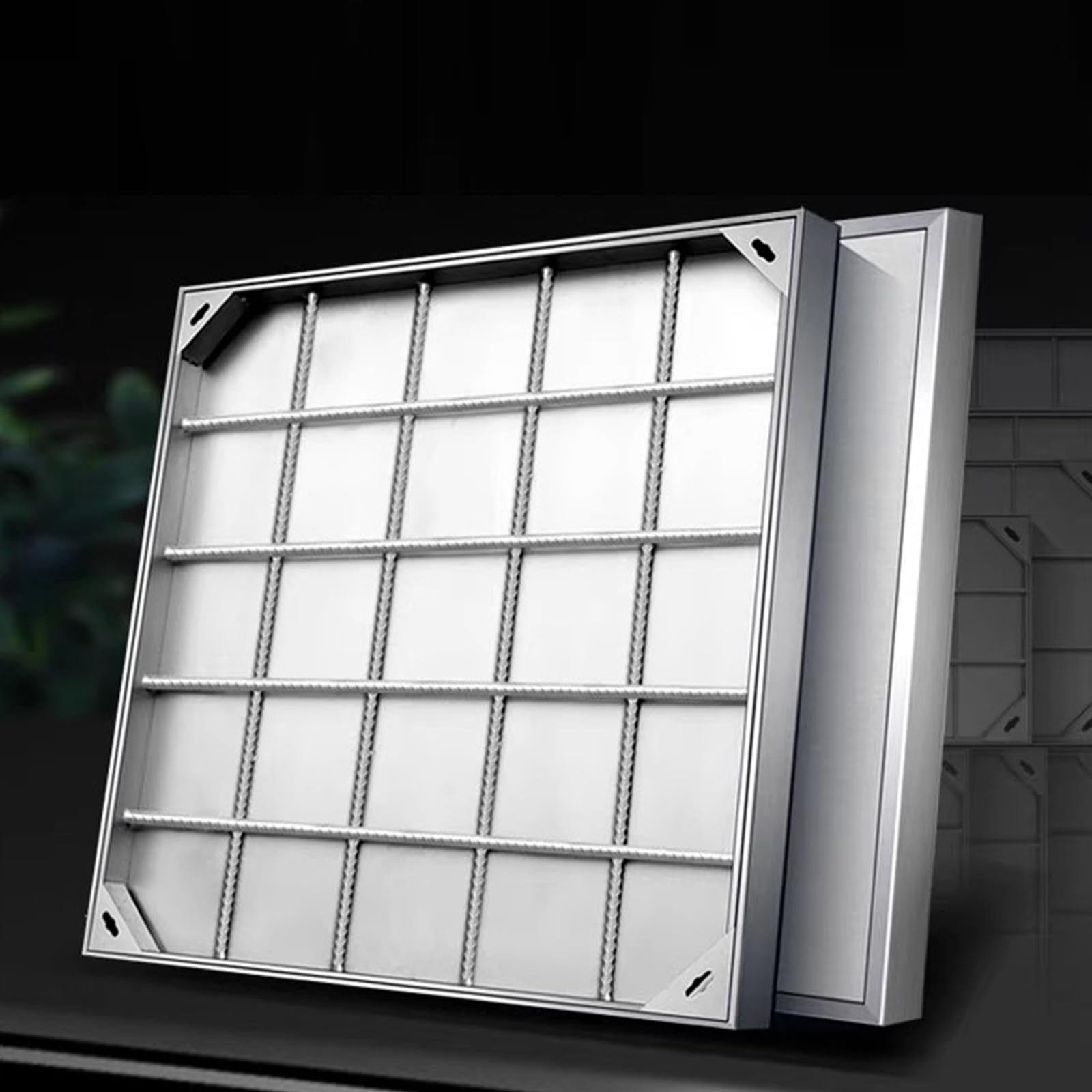 FCXWEVR Invisible Manhole Cover & e304 Stainless Steel RecessedLid for Indoor/Outdoor Septic Tank AccessHeavy Du Inspect Cover (500x500)
