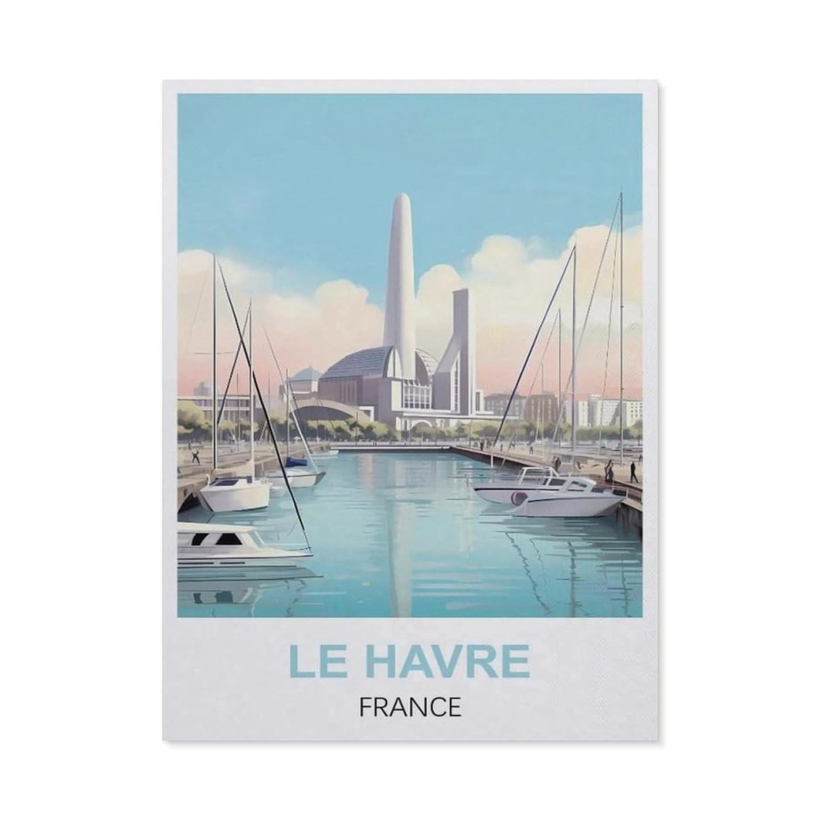 Funny Metal Tin Sign Wall Decor，Le Havre France(20x30cm）
