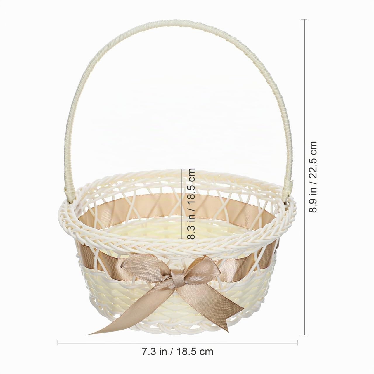 MAGICLULU Cesta De Mimbre Pequeña: Cesta De Mimbre Tejida Para Niña De Las Flores Cesta De Almacenamiento De Hecha A Mano Cestas Decorativas Cestas De Almacenamiento Con Lazo Y Asa
