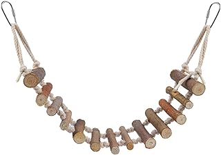 Bird Ladder, Naturals Rope Wooden Ladder Bird Toy Swing Ladder Toy for Parrots Pet Hamster Bird Swing Toy Bird Wood Bridge Parrot Wooden for Parrots Pet Hamster Bird