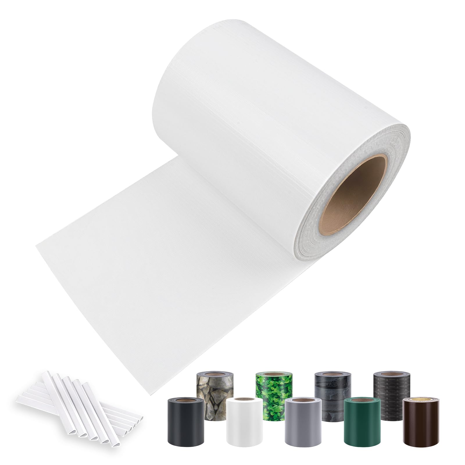 Sunnylaxx PVC Brise-Vue pour Clôture Double Barre 450g/m²- 50 m x 19 cm-Blanc, Brise-Vue de Clôture, Décoration de Jardin