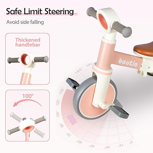 Miniatura 5 de Triciclo para niños pequeños de 1 a 3, bicicleta de equilibrio 4 en 1 para bebés de 1 a 2 años, regalo de bicicleta para niños con pedales extraíbles