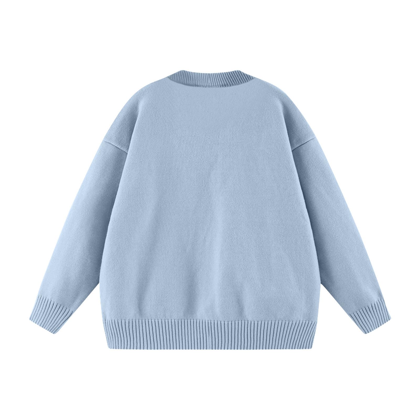 Suéteres de Navidad para mujer, suéteres de manga larga para otoño e invierno, suéteres de Navidad para mujer, punto acanalado, cuello redondo, casual, suelto, talla grande, sudaderas divertidas con