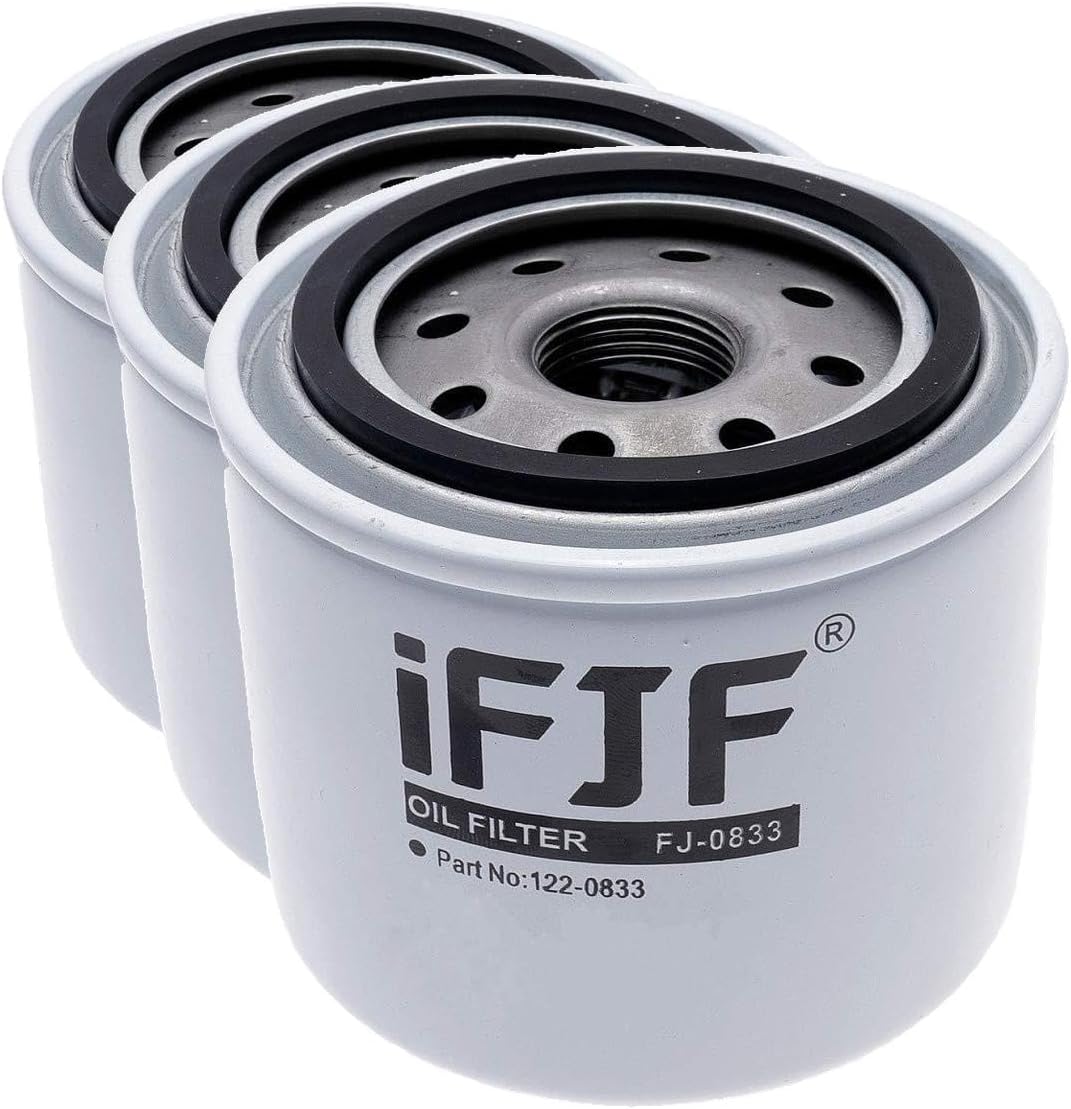 iFJF 122-0833 Spin-on Oil Filter Replacement for RV QD 3200 6000/8000 10000/12500 Series HDKAH HDKAK HQD Series HQDPA HQDPC 30 Micron Replaces PH3593A LF3591 B179 (Pack of 3)