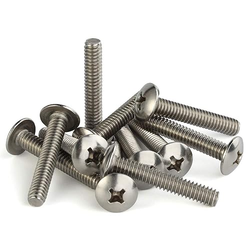 Miniatura 7 de Tornillos de máquina Phillips con cabeza de armadura M6-0.039 x 1.181 in, rosca completa, acero inoxidable 18-8, cantidad 25