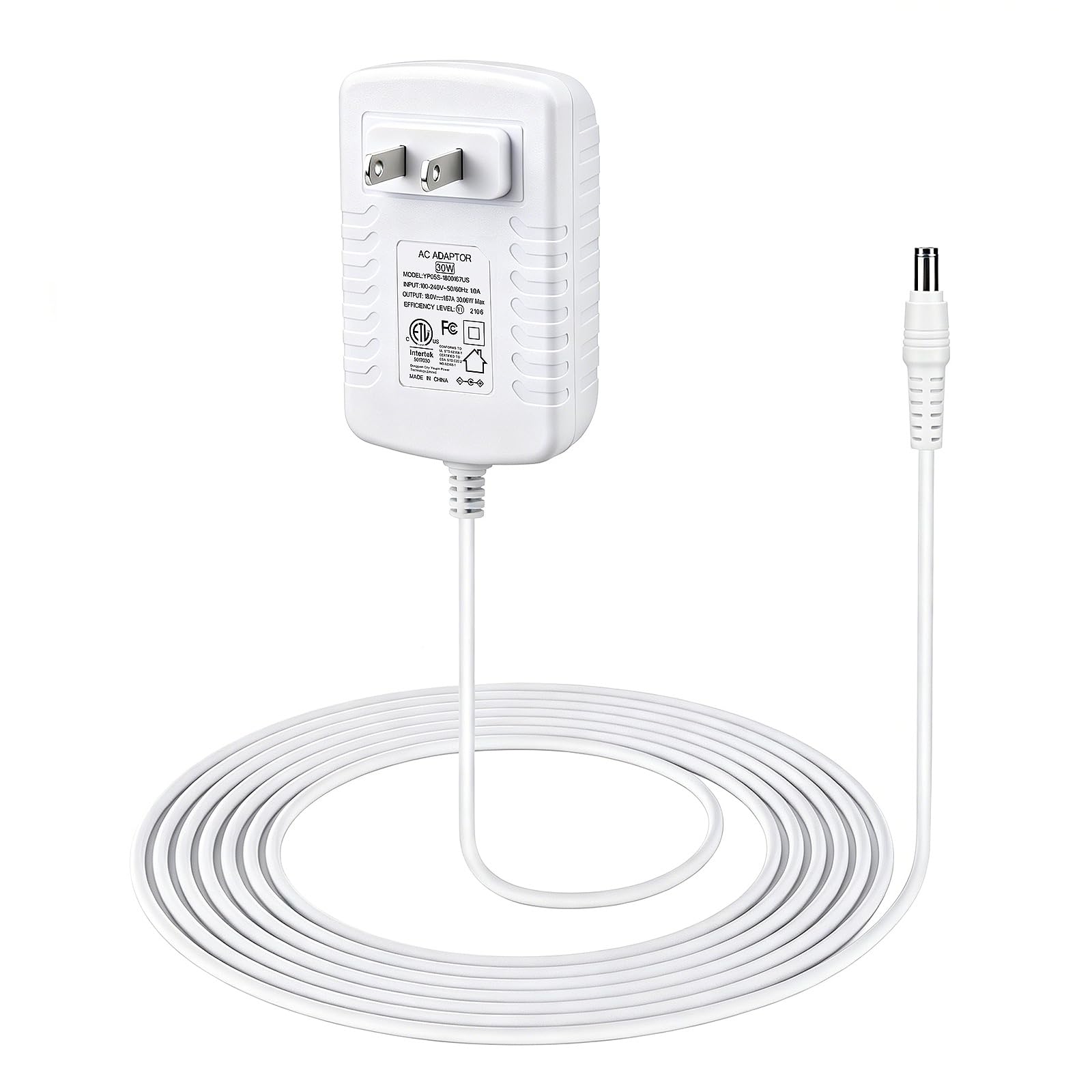 30W Power Cord Adapter Replacement for Echo Show 8 3rd Gen., Show 10 3rd Gen., Show 15, Echo 3rd/4th Gen. - White Wall Charger Cable, 5ft-image-19