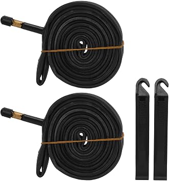 2 Pack 700x23c Bike Inner Tube, Rubber Inner Tubes Innertube for Bike Tire 48mm Schrader Valve with 2 Tire Levers for Most Bicycles