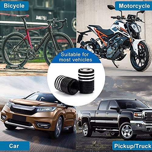 Image of Valve Caps for Car Tires | Universal Tire Valve Stem Caps for Cars SUVs Trucks Motorcycles Bicycles | 4 Pack Halloween Smiley Logo Car Decoration Accessories Car Valve Stem Dust Proof Covers