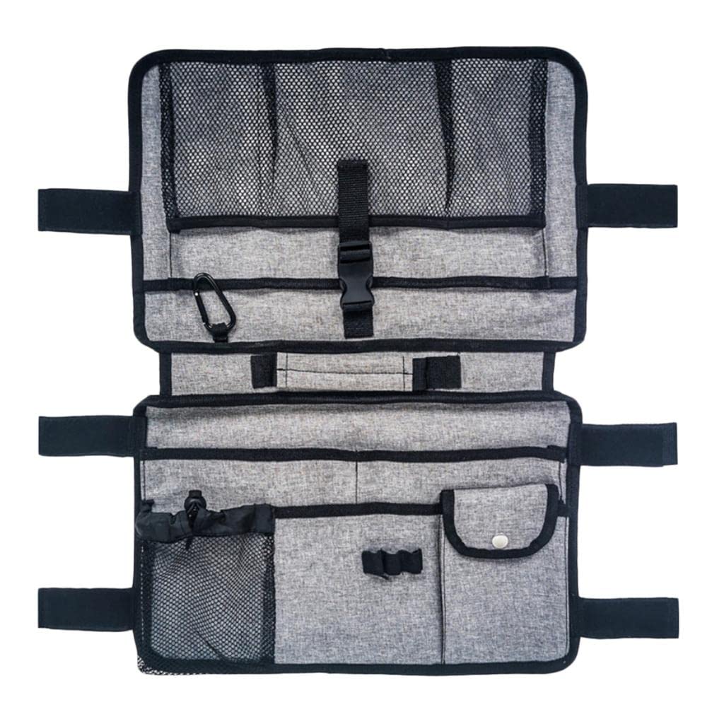 Borsa impermeabile del sacchetto del bracciolo laterale della sedia a rotelle per gli accessori della scatola della pillola della tazza, nero, 32 x 18 cm