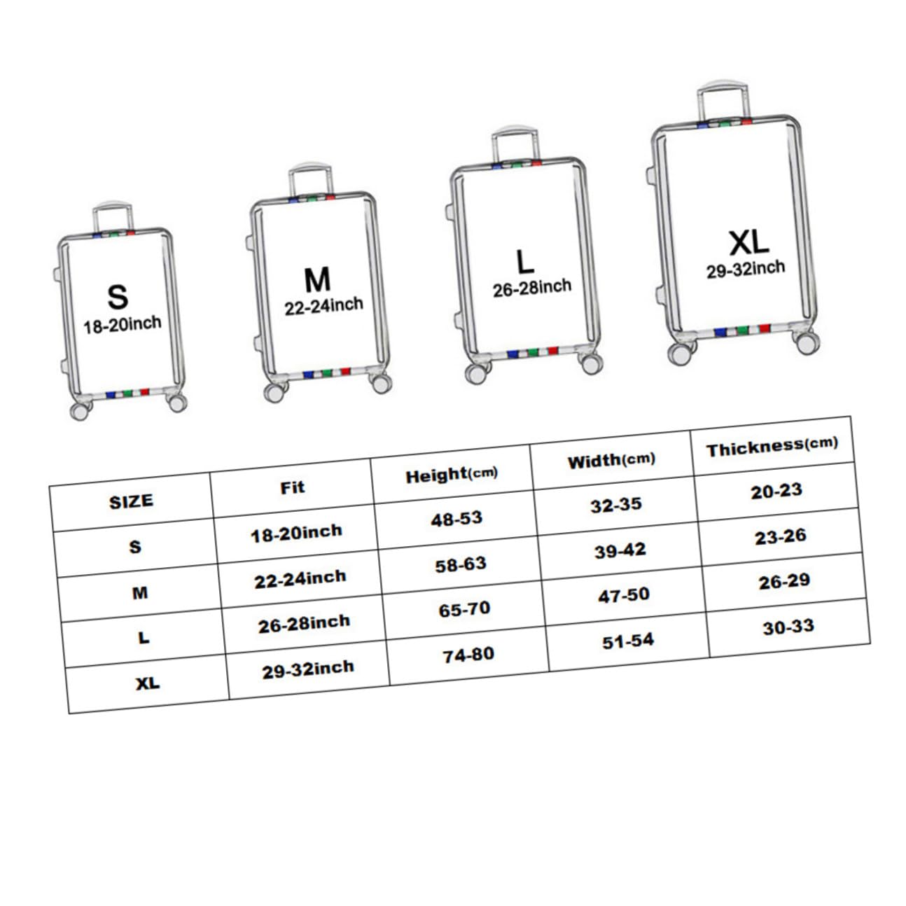 VILLCASE Coprivaligia Elastico Protezione Bagaglio Cerniera Doppia 26-28 Pollici Copri Trolley in Poliestere e Spandex Motivo Mappa Mondo per Viaggi e Aeroporti