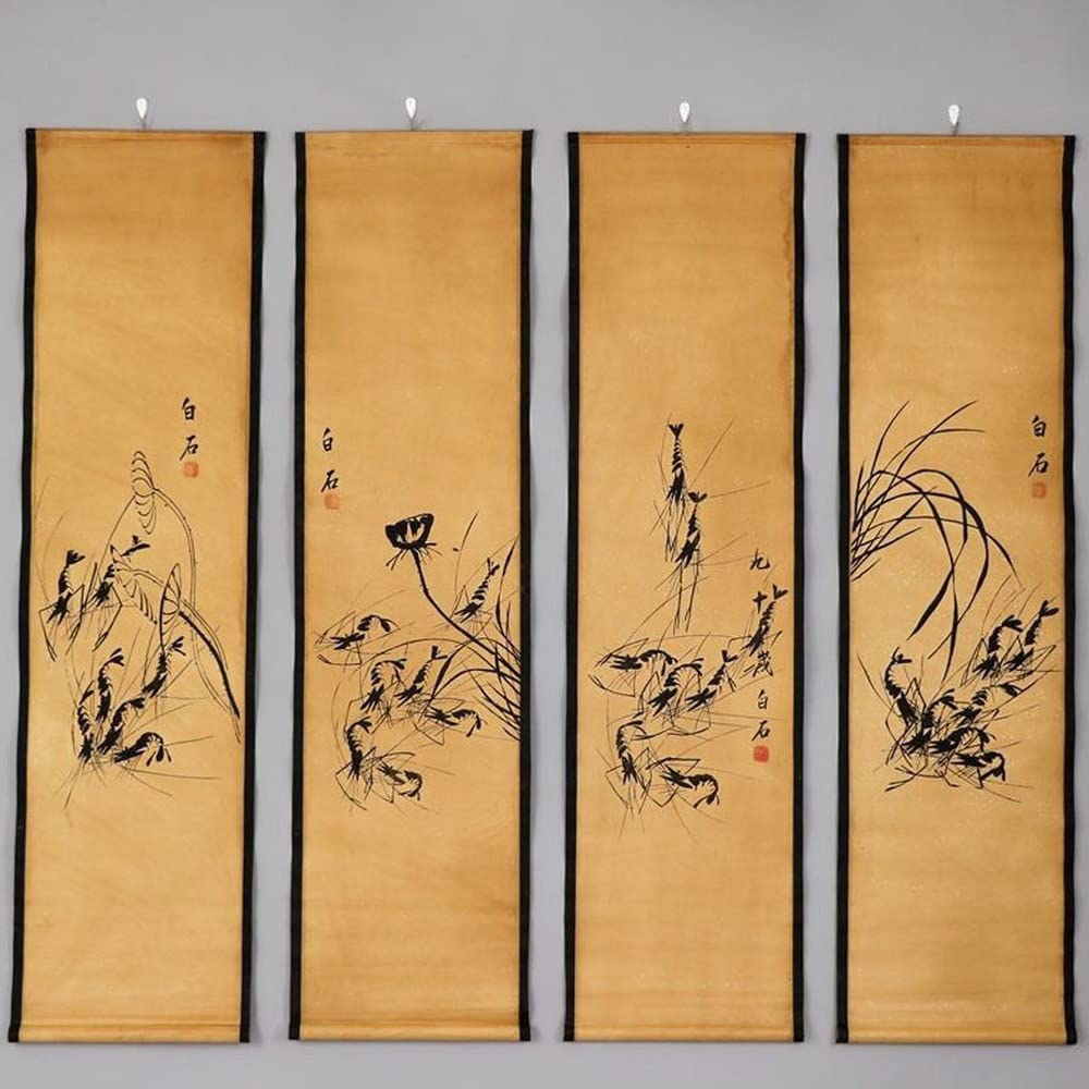 Paravent de calligraphie suspendu pour habiller un mur vide avec un décor antique