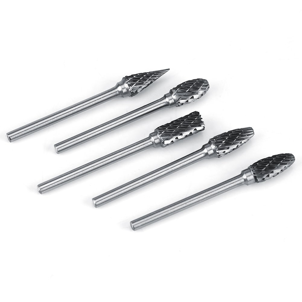 10pcs Obrotowy Wiertła Frezy Ze Stali Wolframu Węglika 6 Mm Średnica Głowy Do Diy Stolarki Rzeźba Grawerowanie Wiercenia (Double Cut)