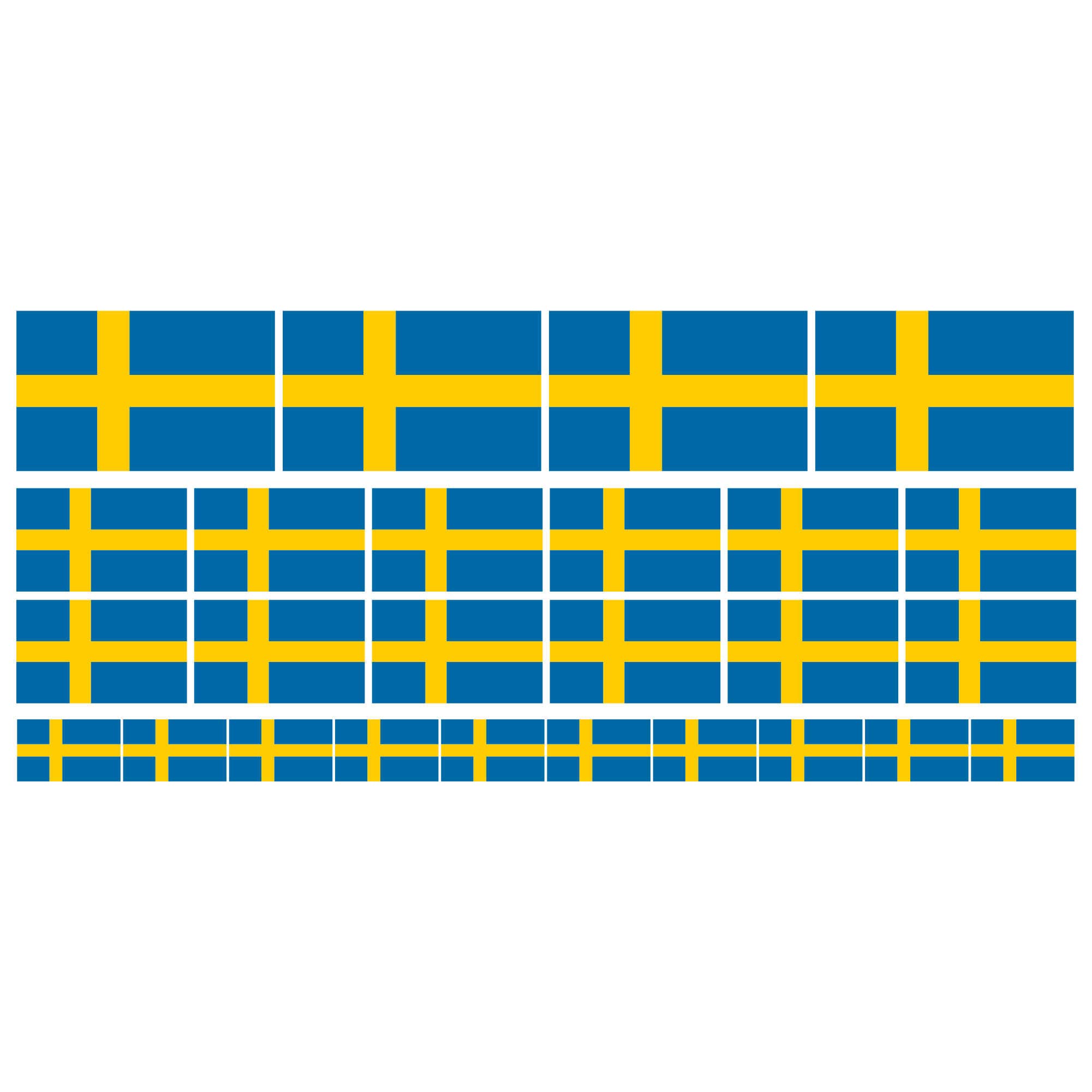 10 Stück Schweden Flaggen Aufkleber 50x30mm - Wasserdichte Aufkleber Für Auto & Koffer