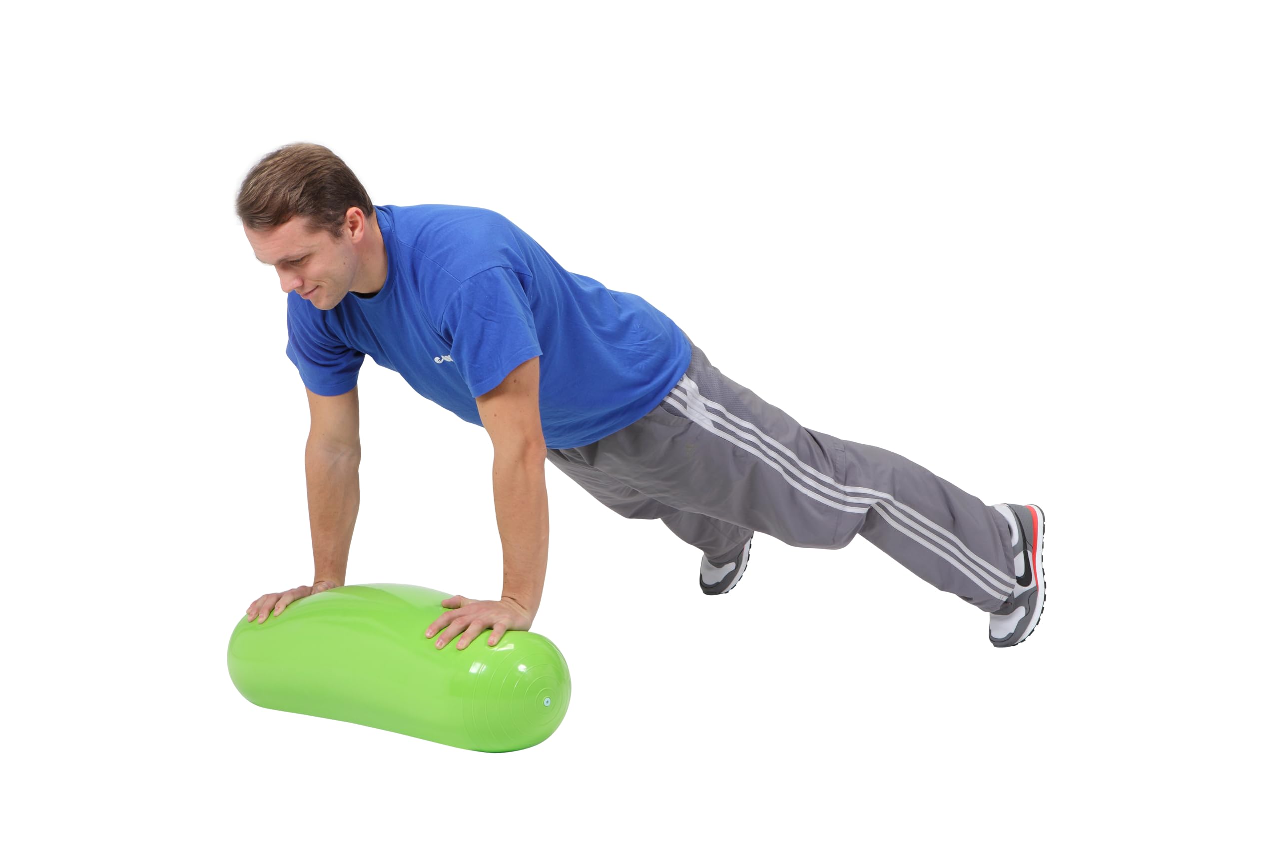 Gymnic Training Roll roller pilates gonfiabile Ø 24x70 cm verde lime, ideale per esercizi di equilibrio, stretching e potenziamento del core