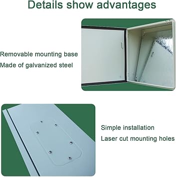 Stainless Steel Electrical Enclosure Box Ip67 Waterproof Dustproof, 400X600X200Mm, Diy Project Case For Charging Pile Protection, Wall-Mounted Electrical Proj,Color-400 * 500 * 2,Color-500*400*200Mm