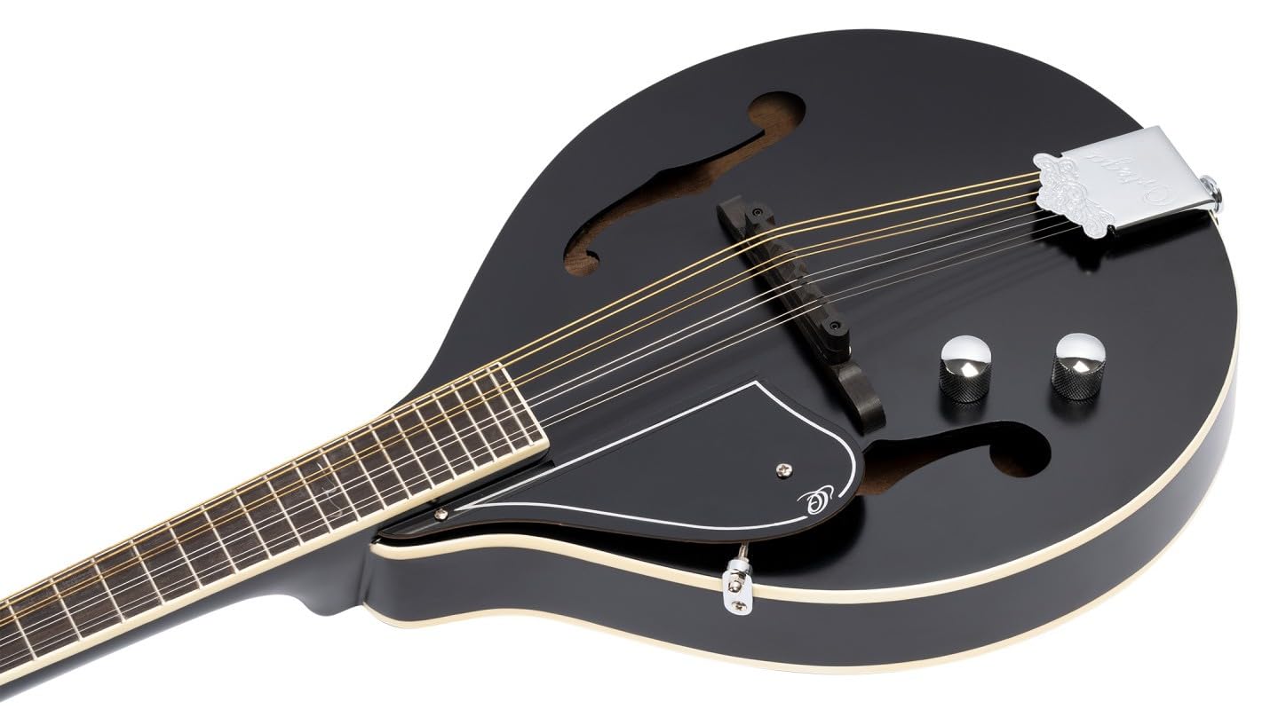 Ortega A-Style Series Mandolino 8 String Lefty – Nero con Custodia e tracolla (RMAE40SBK-L)