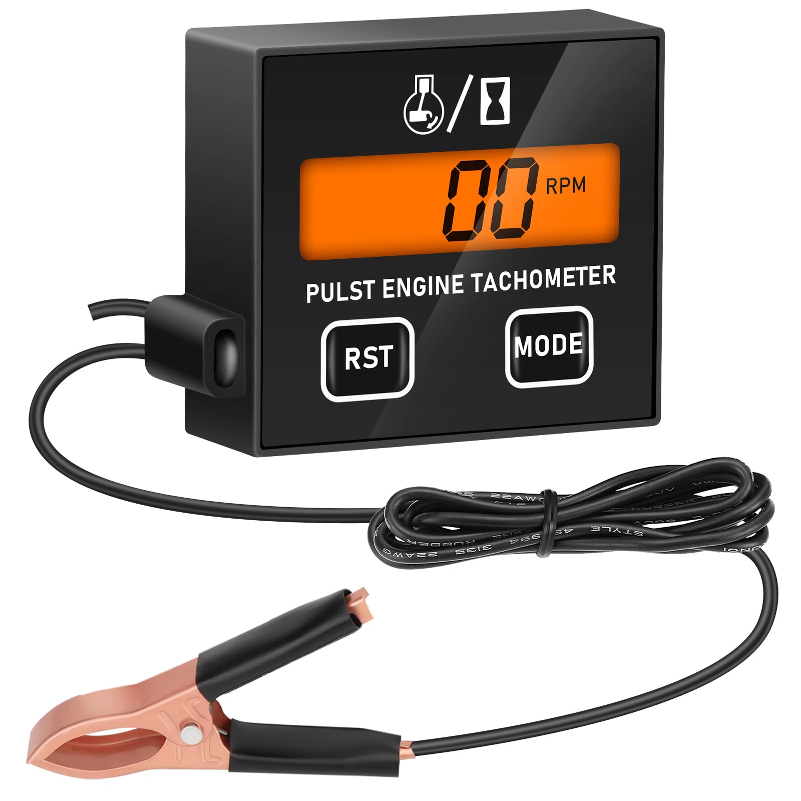 Linkstyle Small Engine Tachometer, Digital Tachometer Tach Gauge Meter with Clip, Backlight Inductive Hour Meter RPM Meter-picture-11