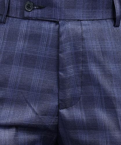 Image of MALENO Men Slim Fit Checked Formal Trouser | Casual Trousers for Everyday Comfort | Slim Fit Formal Trousers for Men