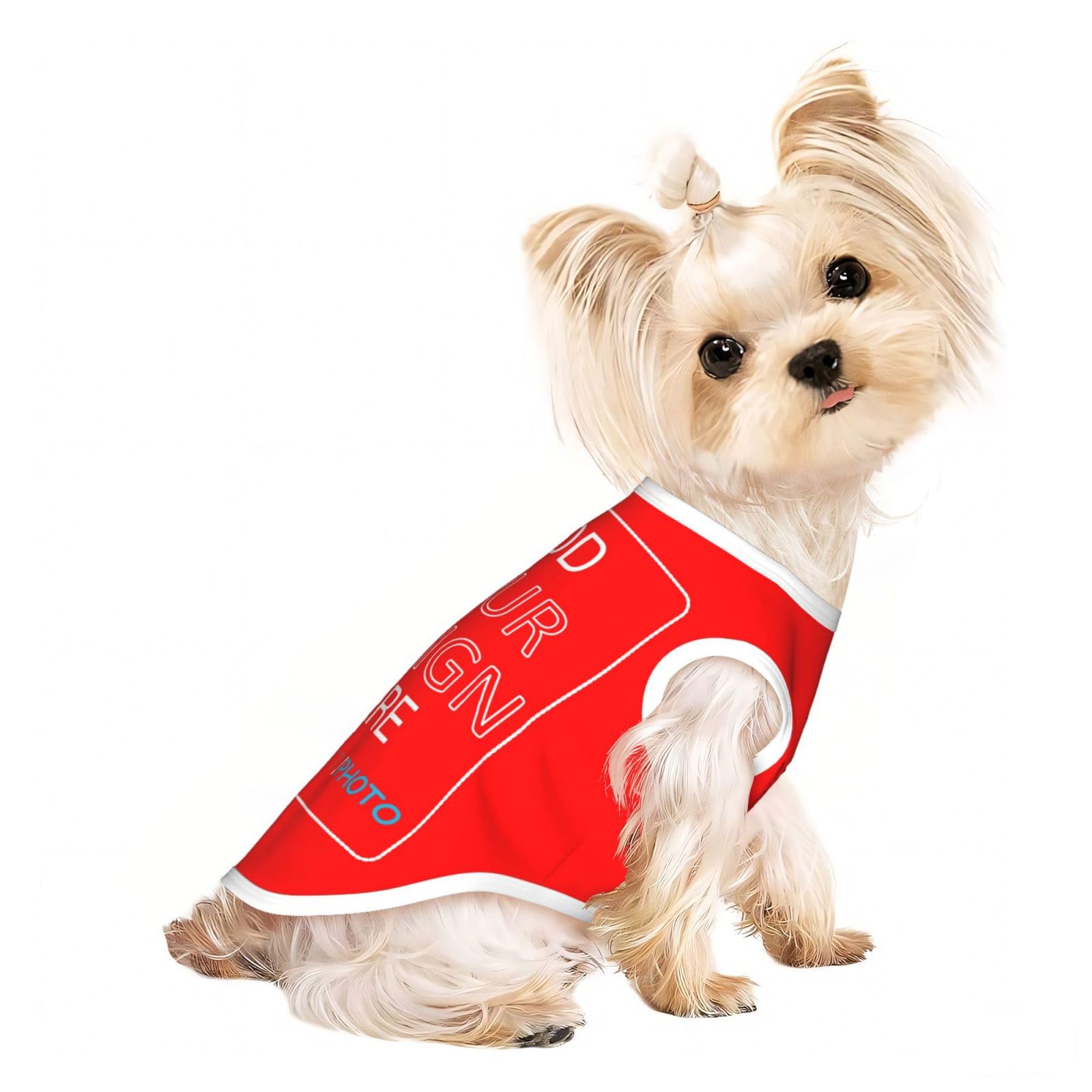 Fyralune Custom Dog Coats for Small Dogs Design Your Add Text Logo Photo Personalised Puppy Coat Custom Chihuahua Clothes with Image Summer Basic T-Shirt Funny Gifts for Dogs Cats Birthday Daily