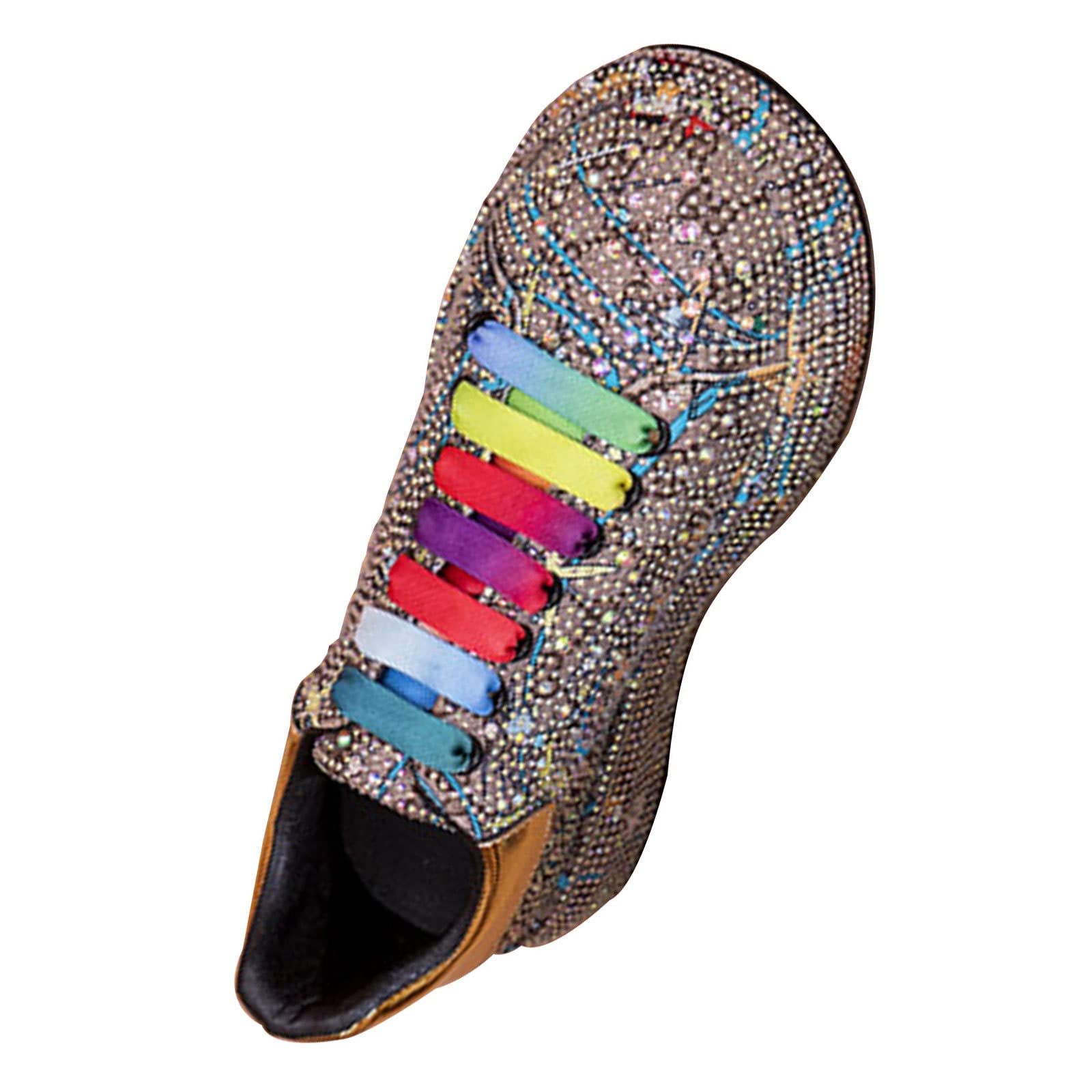 Chaussures plates femmes bling et basket plate-forme tendance