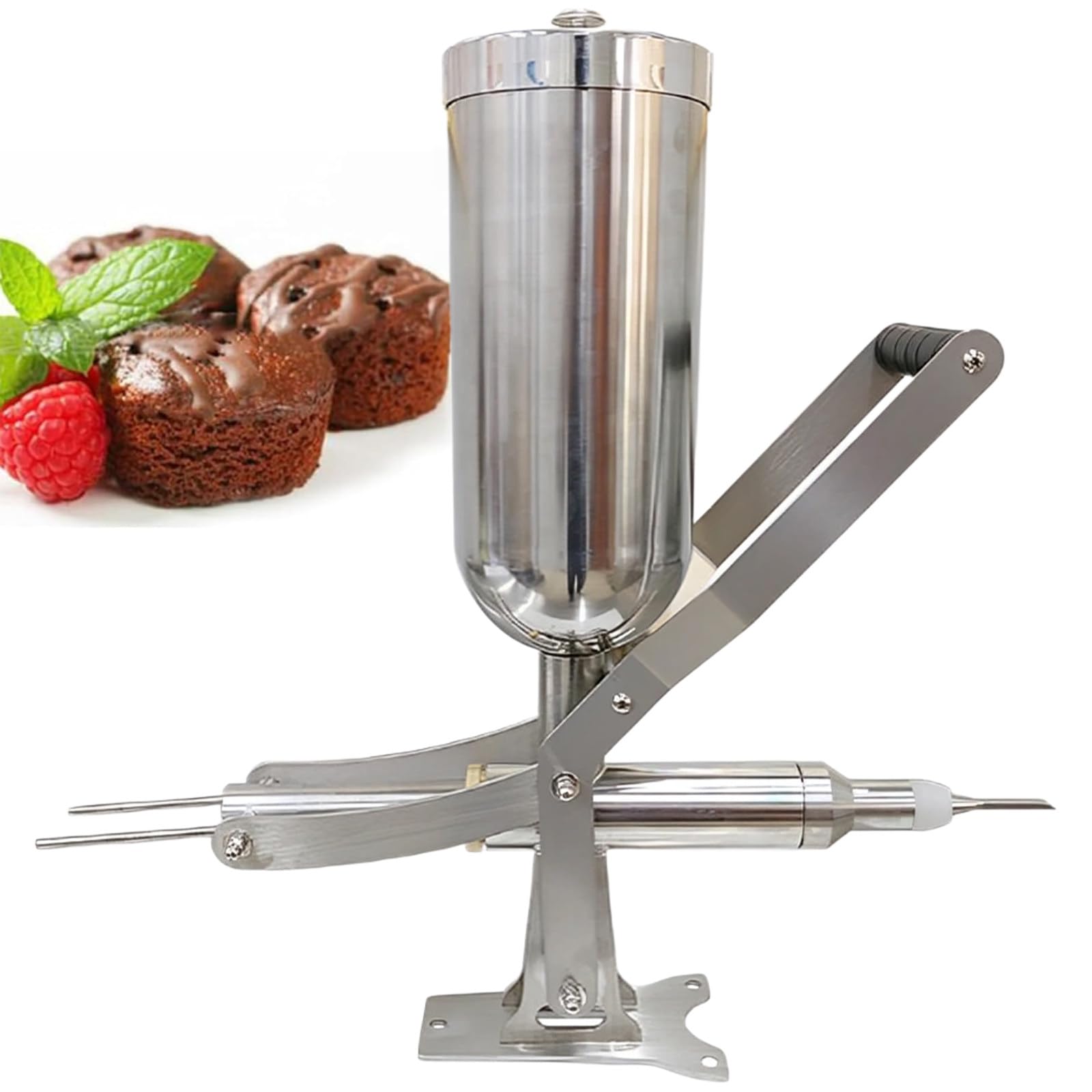 Xygzythror Multicolor Commercial Donut Filler Machine, Manual Donut Jelly Filler Injector Machine Stainless Steel Jelly Cream Filling Machine, For Home Restaurant Bakery