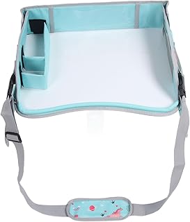 TOPINCN Çocuklar Seyahat Tepsisi, Katlanabilir Çocuk Masası Tur Tepsisi Kızlar Için Tablet Tutucu Ile, Yürümeye Başlayan Aktiviteler Için Aperatif Depolama Bardak Tutucu (Tip 3)