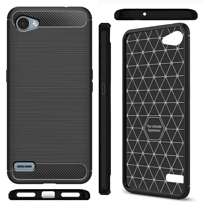 Image of Hybrid Carbon Fiber Back Case for LG Q6, LG Q6 Plus (Black)