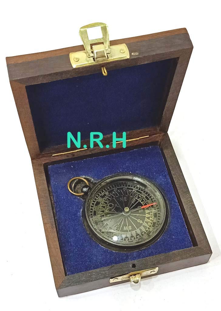 Brújula de Regalo Vintage Antigua con Caja de Madera