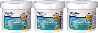 Equate Witch Hazel Medicated Hemorrhoidal & Vaginal Cleansing Pads - 100 Count, 3 Pack for Maximum Soothing Relief