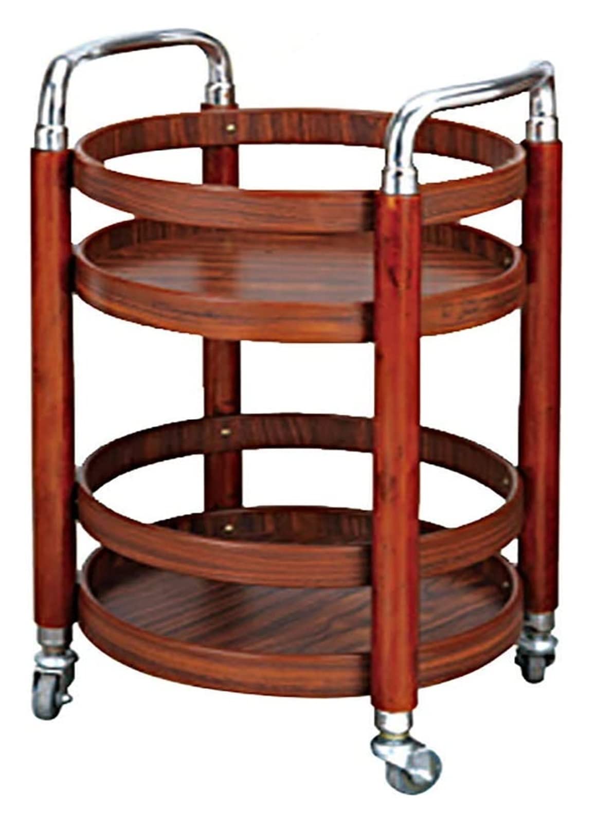 OLSKFUH Bar Serving Cart For Hotel Business Restaurant, 2 Layer Stainless Steel Cart, Solid Wood Wine Service Cart, Serving Trolley Cart Catering Trolley For Kitchen, For Kitchen,