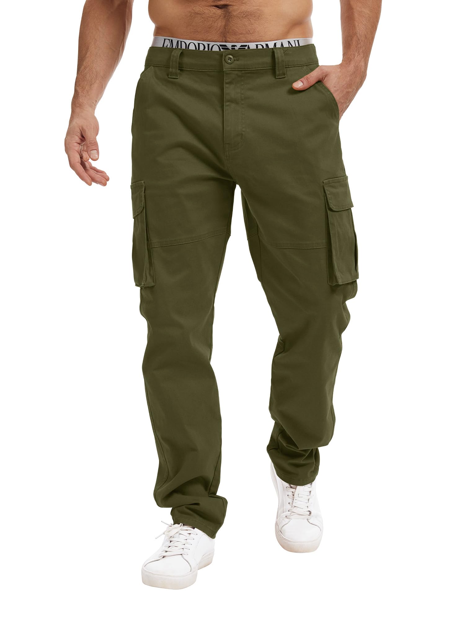 Breampot Herren Cargohose Baumwolle Chino Hosen Freizeit Outdoorhose Arbeitshose Stilvolle Pants