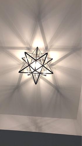 Miniatura 7 de Lámpara de techo Moravian de cristal transparente de 12 pulgadas con bombilla E26 cerca del techo para restaurante, cafetería, loft, bar, sala de