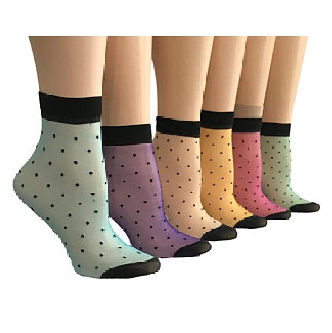 Girl's Ultra Thin Transparent Printed Stocking Socks (Multicolour, Free Size) - Pack of 3-image-38
