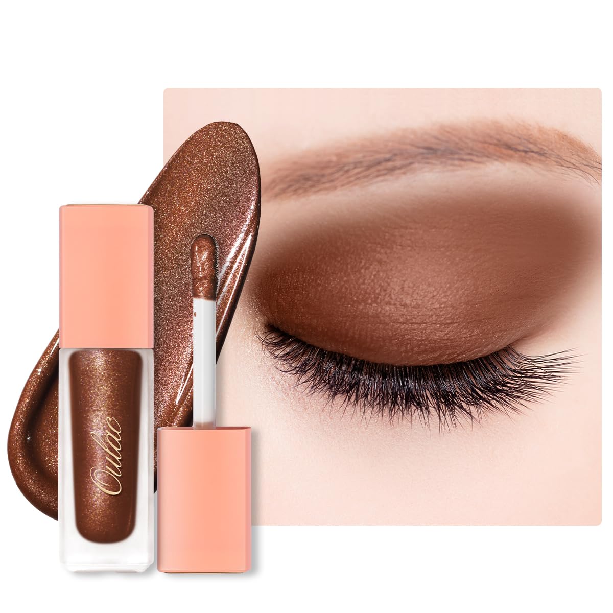 Oulac Matte Bronzer Sombra de Ojos Líquida con Acabado Brillante y Base de Sombra de Ojos Líquida Duo de Bronceador en Crema| Maquillaje de Ojos Suave, Resistente a las Arrugas SA03